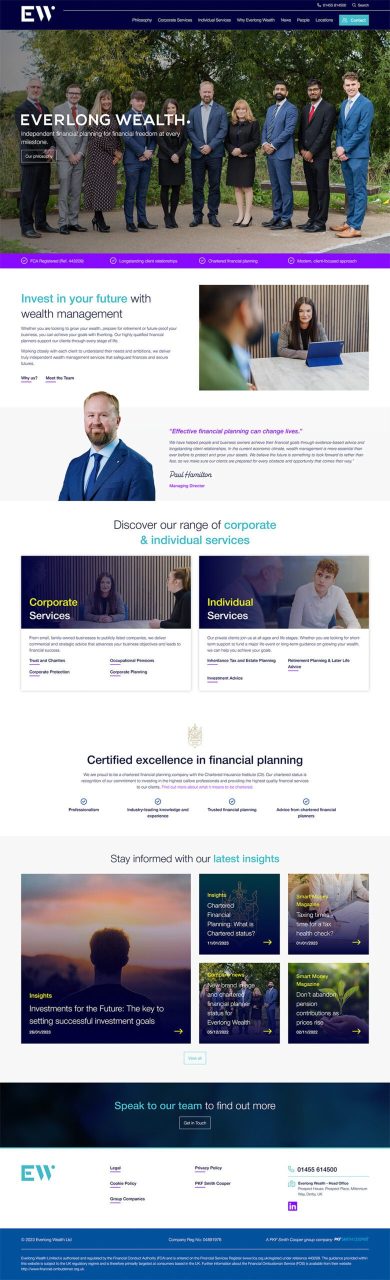 Everlong Wealth new website design