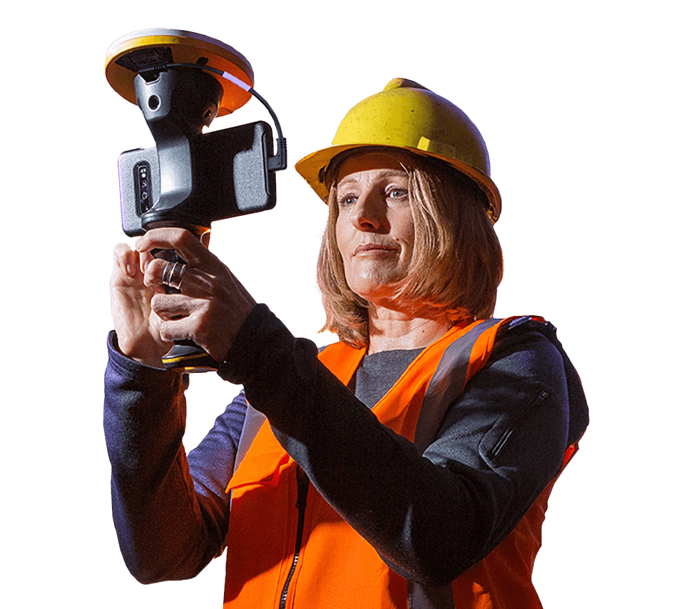 Person using a Trimble SiteVision device