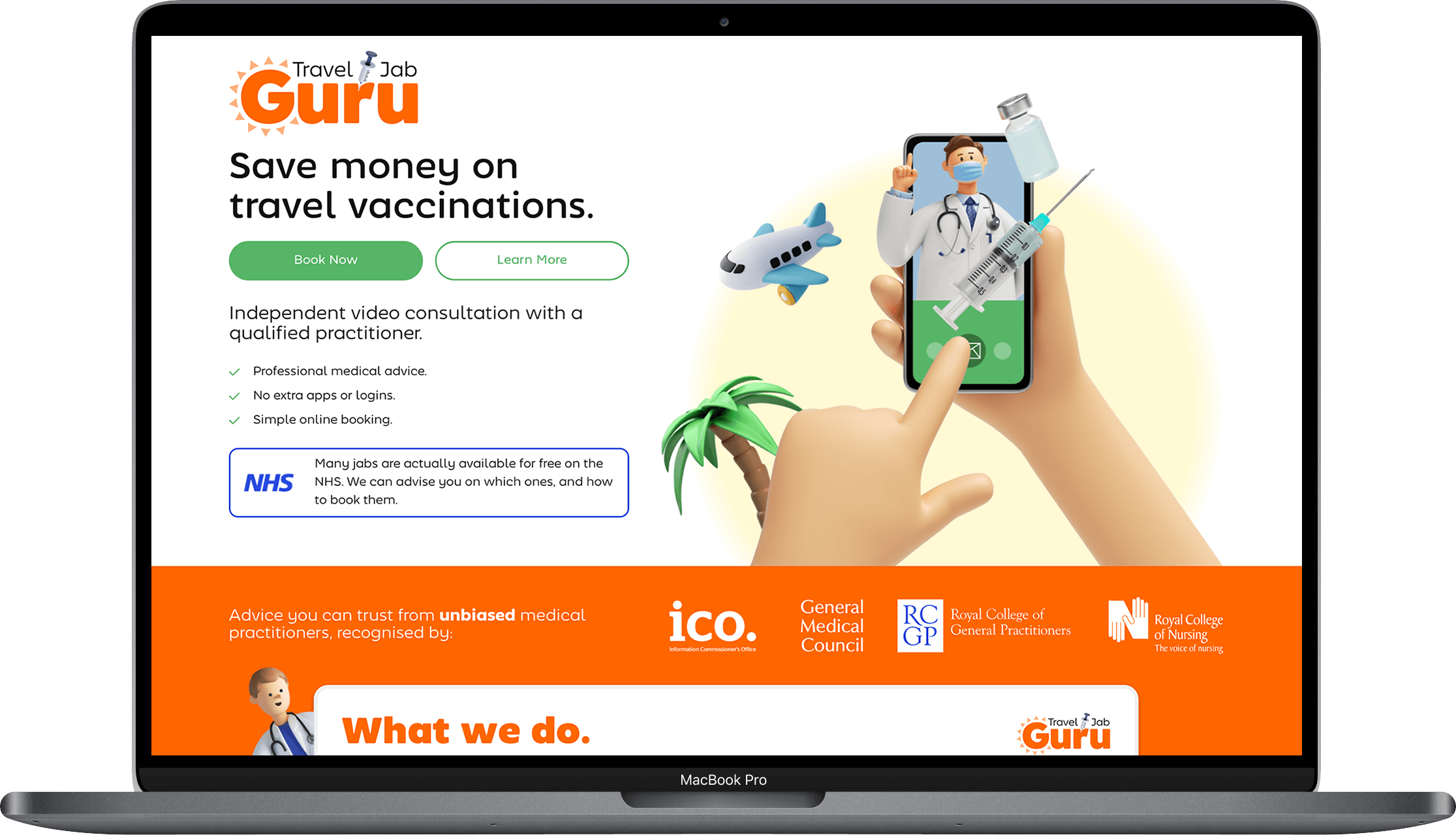 Travel Jab Guru new website on a laptop