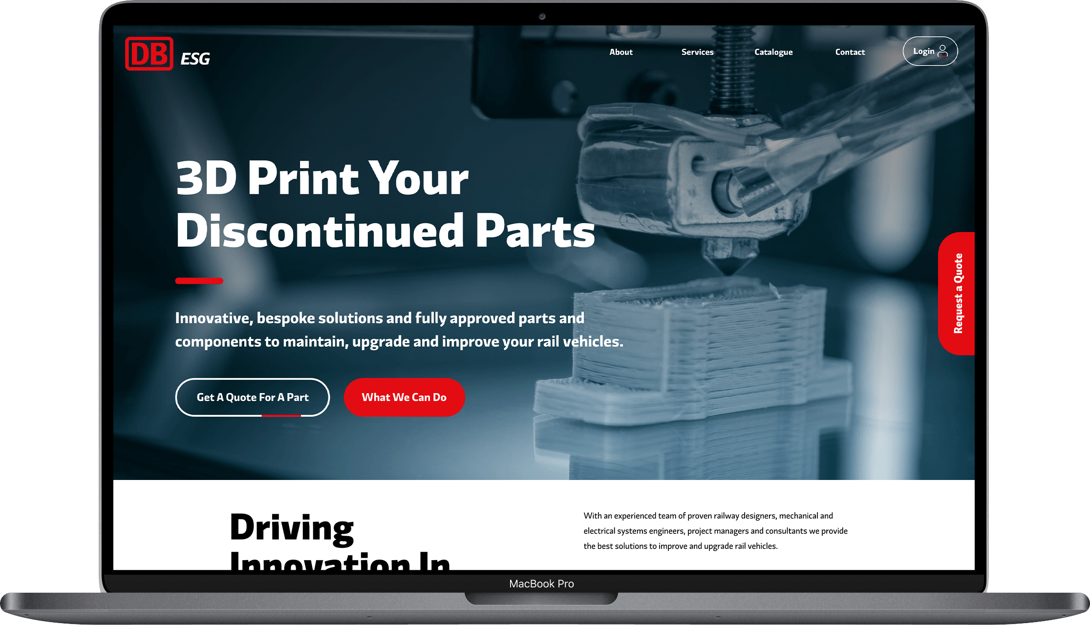 DBESG Website on Laptop