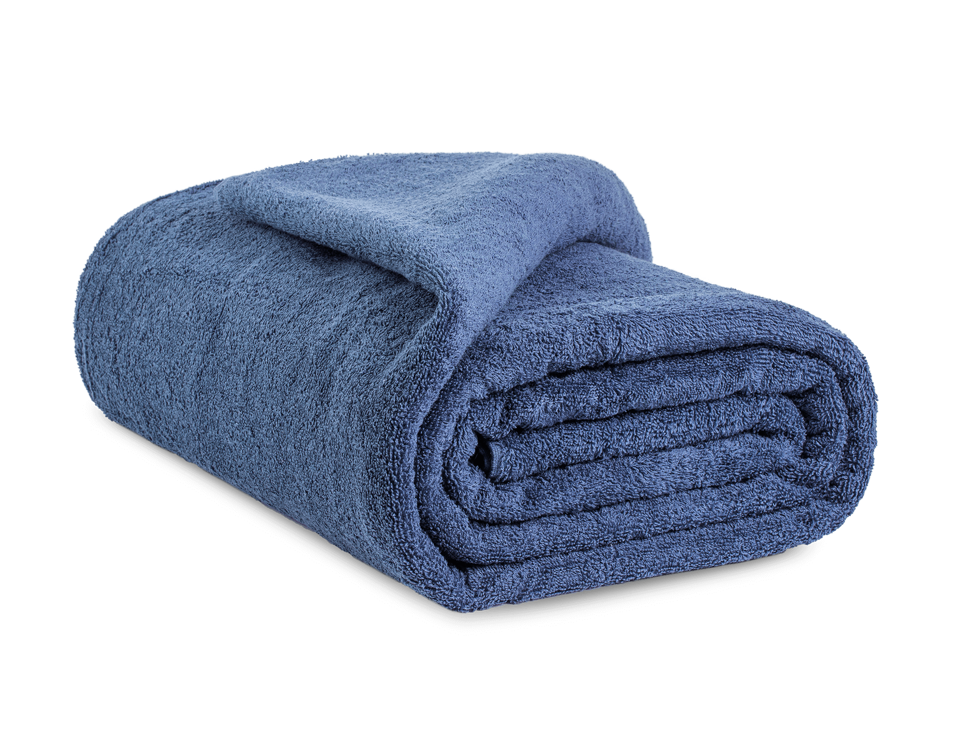 A folded blue towel