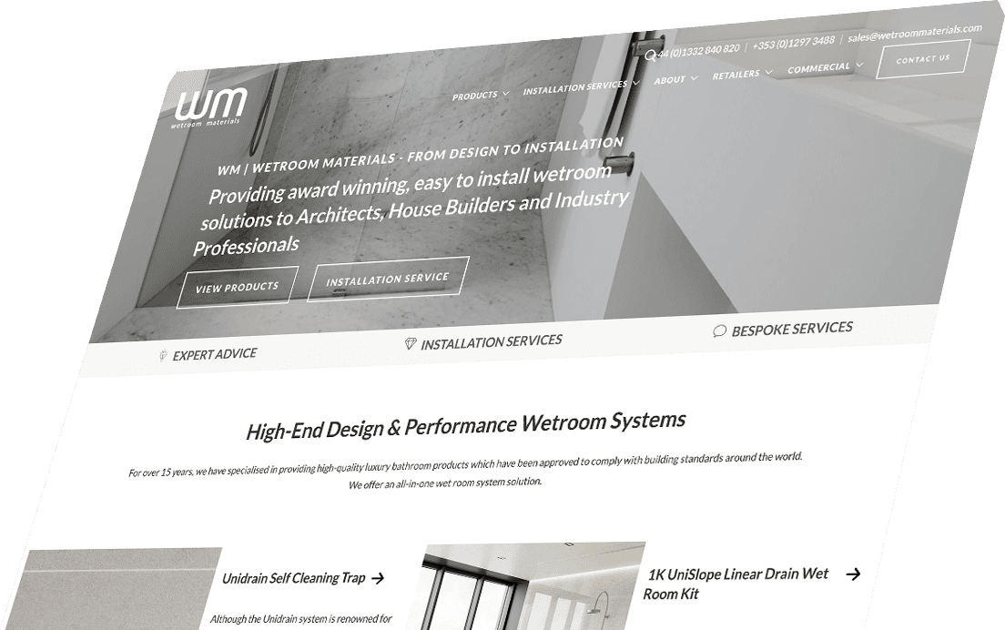 Wetroom materials website