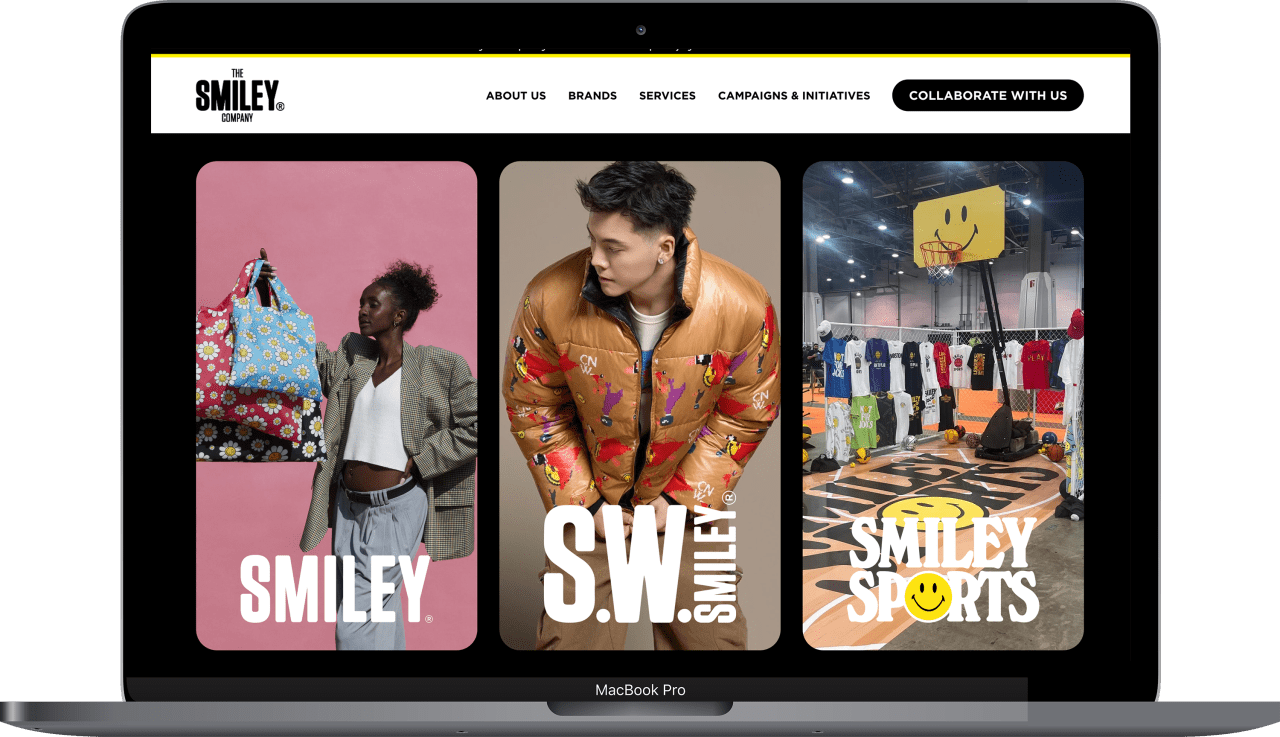 Smiley website mockup