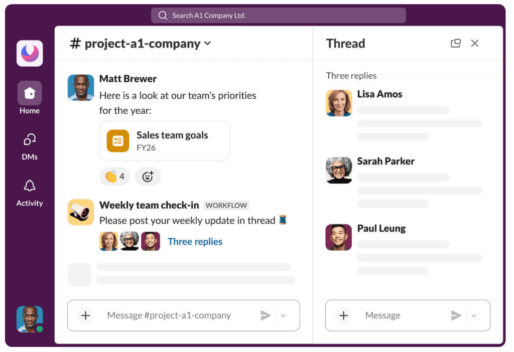 Screenshot from Slack's website showing the platform